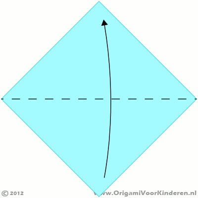 Origami instructies stap 1