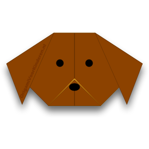 Verwonderlijk Hond (Gezicht) 1 (Heel makkelijk) - Origami Voor Kinderen FT-78