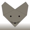 Origami Muis (Gezicht) 2